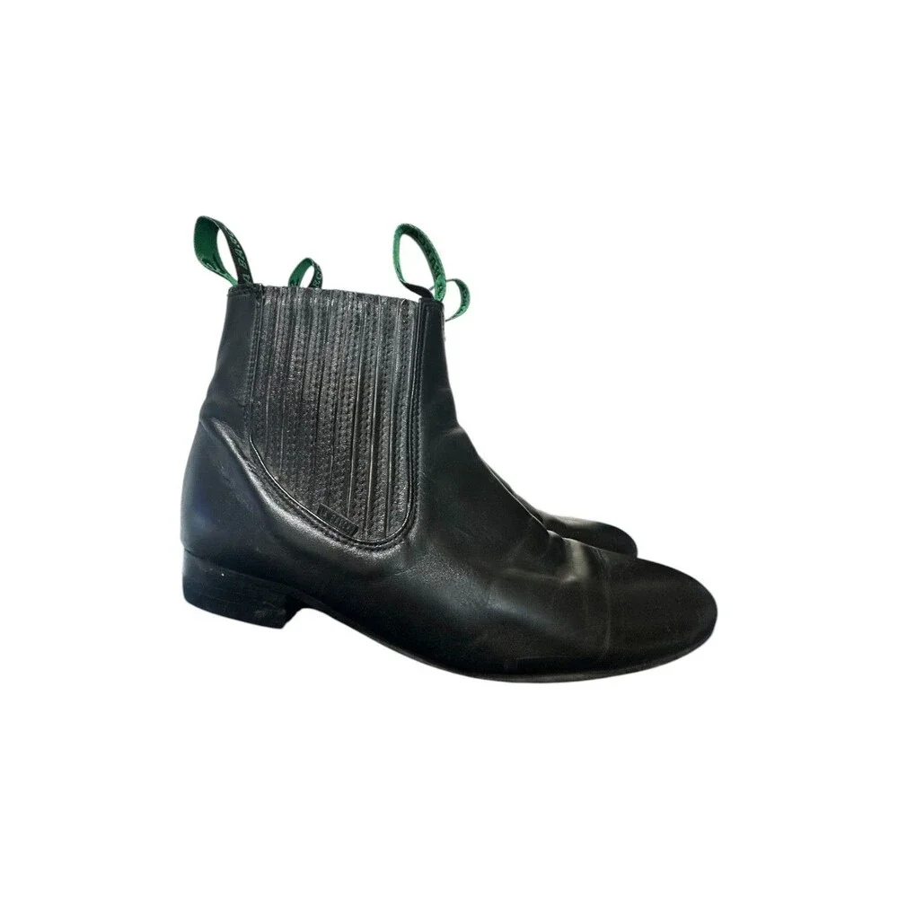 La Barca Mens Sz 8 Black Western Leather Boots Botin Charro Bota Chukas Mexico